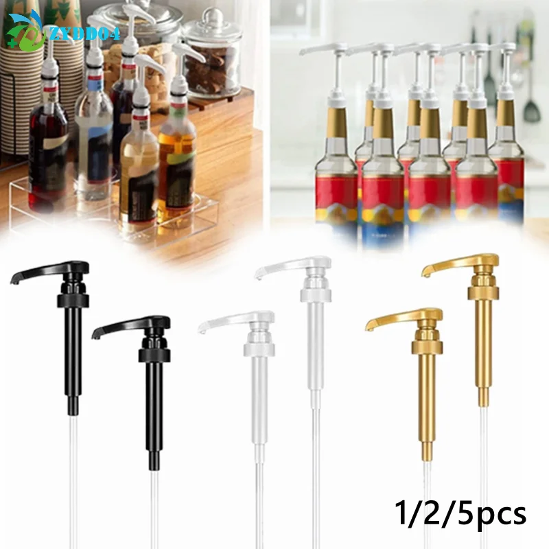 ●1/2/5Pcs Syrup Pumps Dispenser Replacement Sauce Pressure Nozzle Bottle Pump Containers for Coffee Kitchen Seasoning Liquid