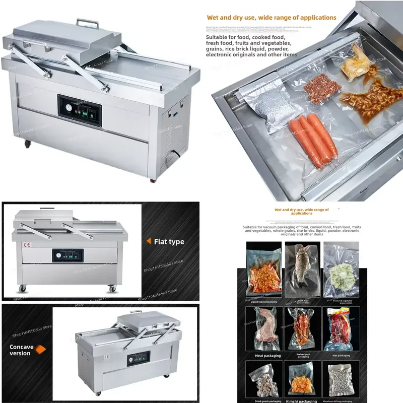 600 Double-Chamber Vacuum Food Packaging Machine Large Fully Automatic Vacuum Pumping and Sealing Machine