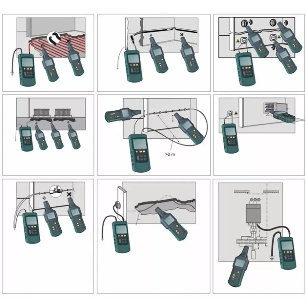 MS6818 Professional LCD Cable Tester Wire Tracker Metal Pipe Locator Detector Line Finder Tracer Checker Voltage 12-400V