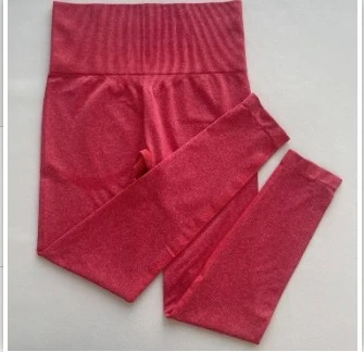 Workout Gym Yoga Pants Seamless Honey Peach Hip Women's Pleated High Waist Tight and Scrunch Butt Fitness Pants