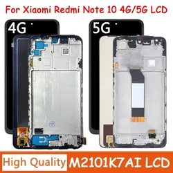 AMOLED For Xiaomi Redmi Note 10 4G  M2101K7AI LCD Display Touch Screen Digitizer For Redmi Note10 5G M2103K19G Display