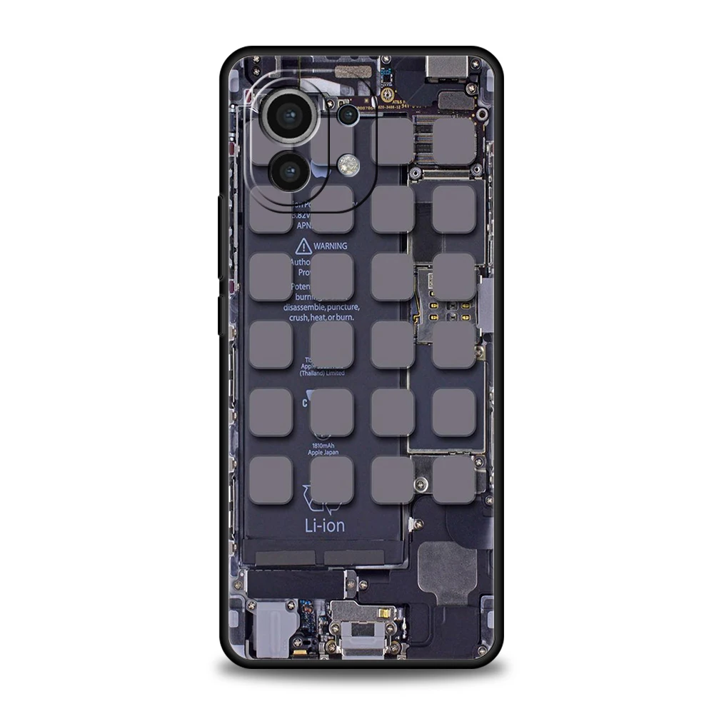 Inside Circuit Board Phone Case Cover for Xiaomi Redmi Poco F4 F5 M4 M3 X3 X4 X5 NFC Pro Mi 11 Ultra 12T 12 Pro TPU Soft Shell