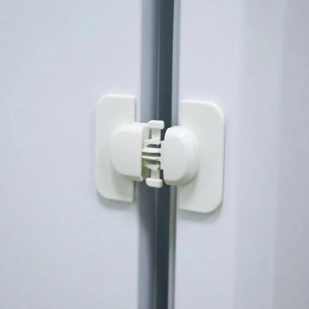 2PCS Refrigerator lock anti pinch handle cabinet door, refrigerator door closer buckle without opening hole pasting