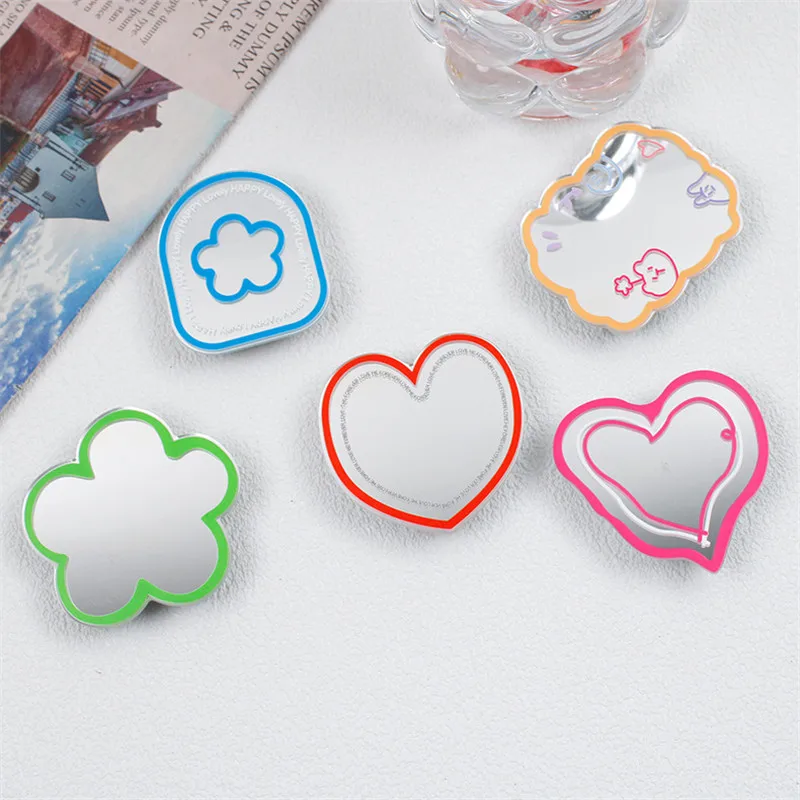 

Expanding Stand and Grip Fleur Coeur Miroir 3D Phone Holder Foldable Desktop Support for Smartphones Mobile Devices