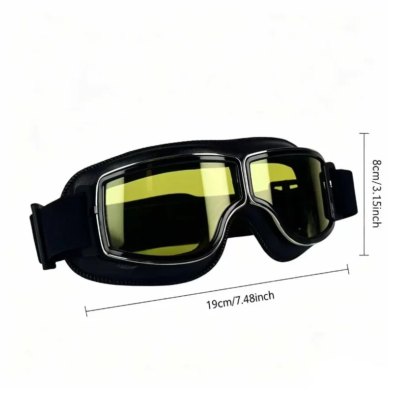Retro Motorcycle Goggles, Scooter Off-Road Eyewear, Windproof Sand-Resistant Vintage Riding Glasses For All Adult Riders