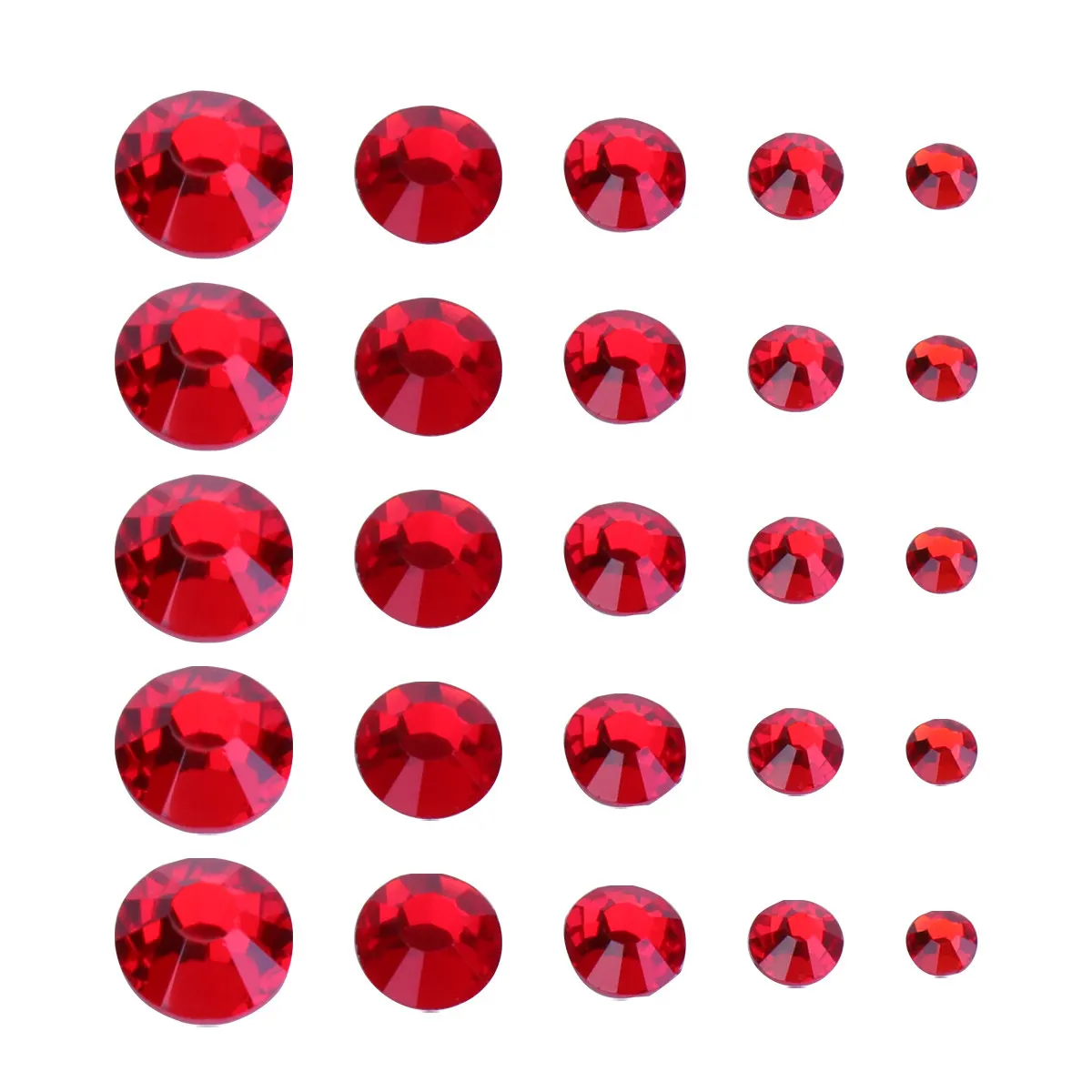 عبوة واحدة من أحجار الراين الحمراء المسطحة القاع لتزيين الأظافر، ملصقات ألماسية كبيرة لطلاء الأظافر، كمية كبيرة من ألماسات المانيكير