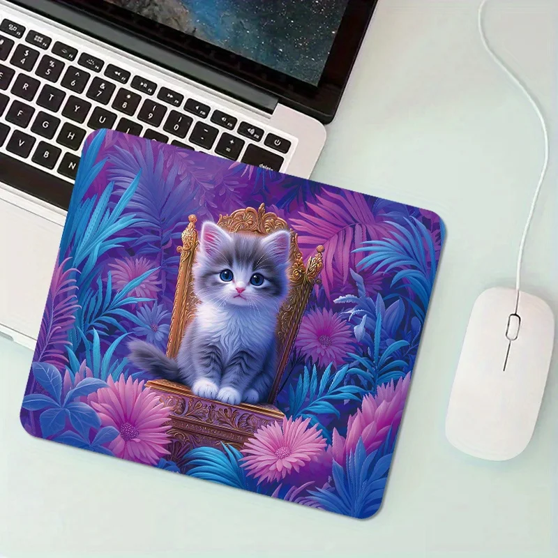 

Purple series cute kitten mousepad high-quality computer mechanical keyboard rubber anti-slip washable high-definition printing