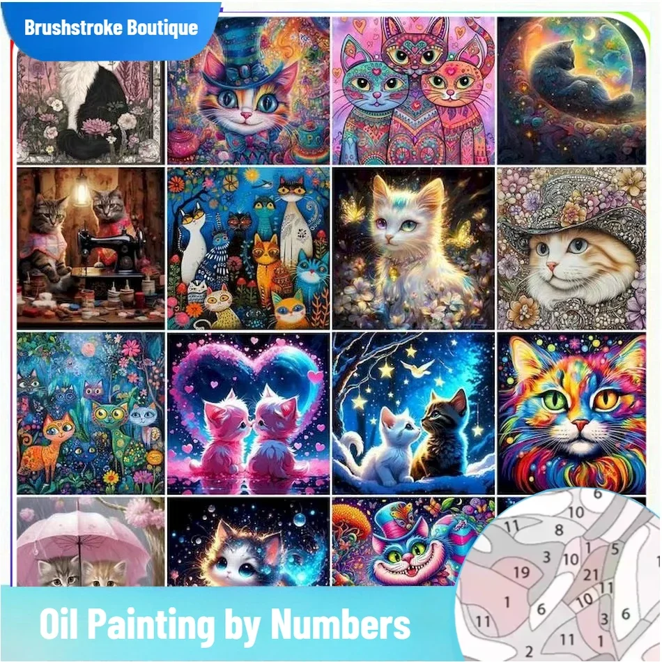 

Бескаркасный красочный динозавр, сделай сам, кошка, животные, картина по номерам, ручная роспись, акриловый пигмент, холст, рисунок Colorin