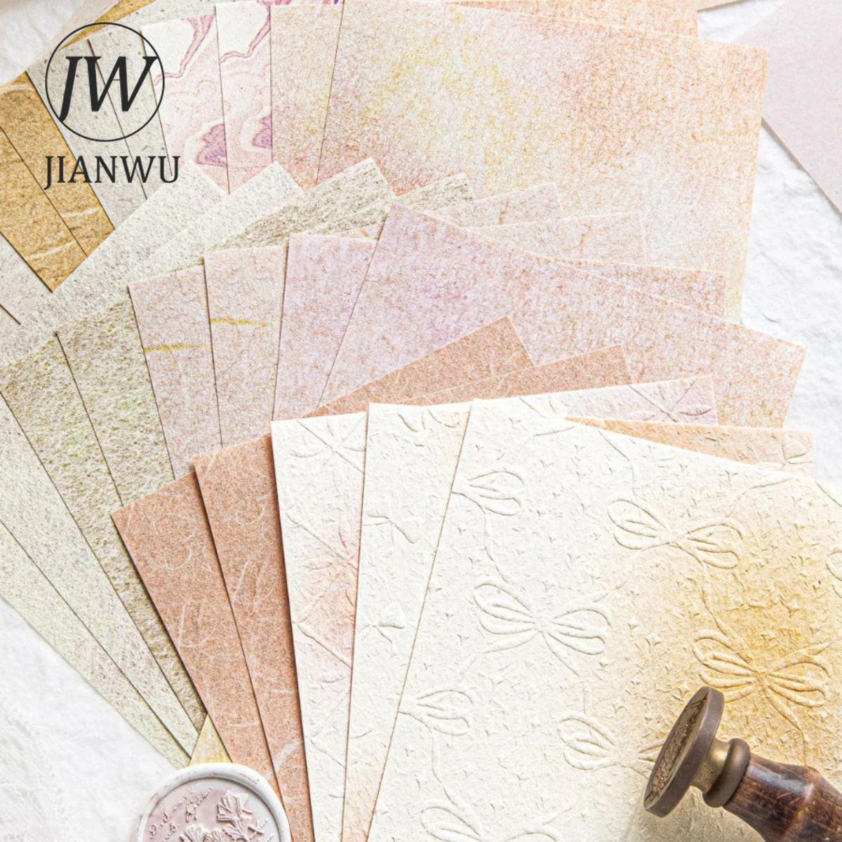 JIANWU Color Blush Series Vintage Watercolor Smudged Texture Collage Memo Pad Material Paper Creative DIY Journal Stationery