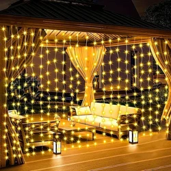 1pc USB LED Curtain String Lights Fairy Decoration 8 Modes Holiday Garland Lamp for Garden Party Wedding Home Christmas New Year