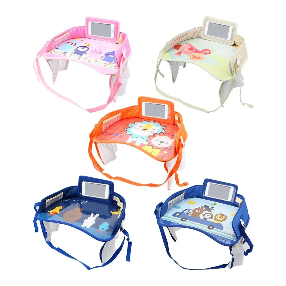 Vassoio per snack multifunzione Vassoio per seggiolino auto per bambini Vassoio da pranzo Panno per bue Porta giocattoli per bambini Scrivania Vassoio per auto in PVC Tavolo per bambini