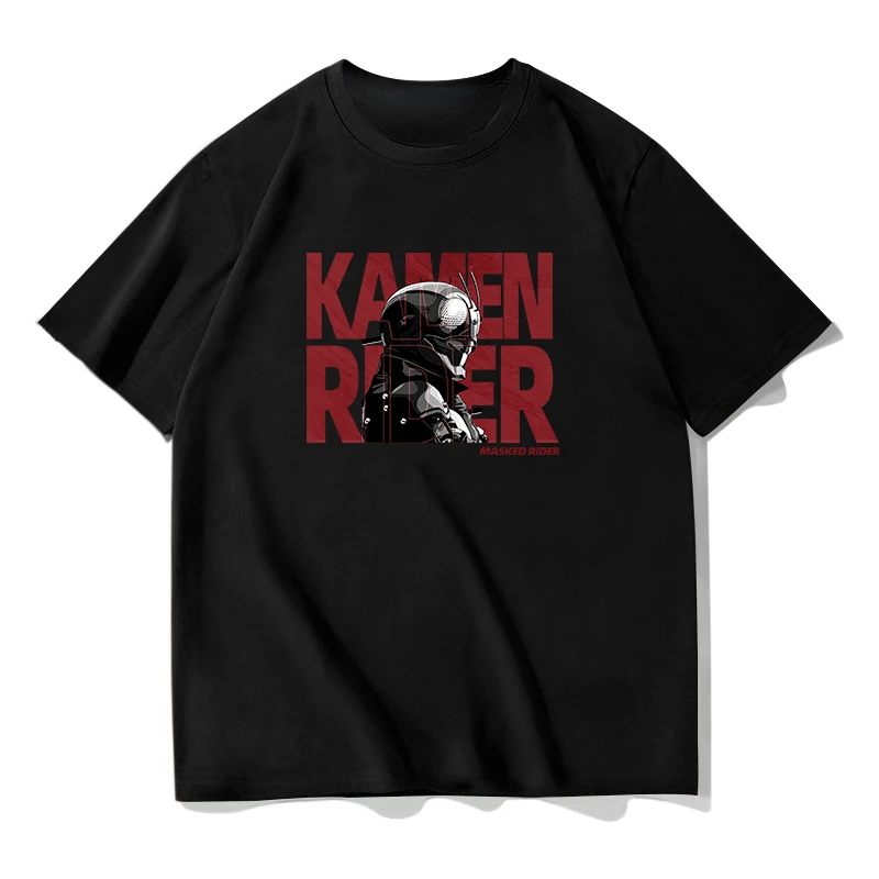 Kamen Rider Print Short Sleeve T-shirt Korea Style Summer Loose Unisex T Shirt Japan Tokusatsu Fans Otaku Tops Streetwear Tees