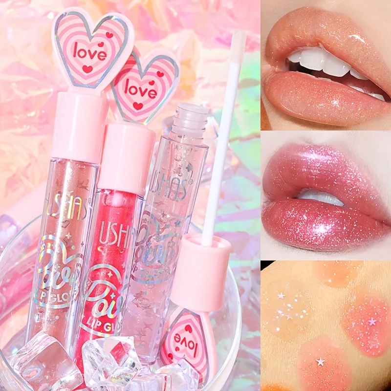 New 6 Colors Mirror Jelly Lip Gloss Moisturizing Water Glossy Liquid Lipstick Waterproof Lasting Red Tint Lips Makeup Cosmetics