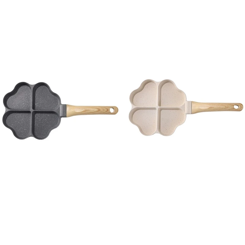 

ABVA-Heart Shaped Egg Pan Mini Egg Dumpling Pan Hamburger Steak 4 Grid Breakfast Pan