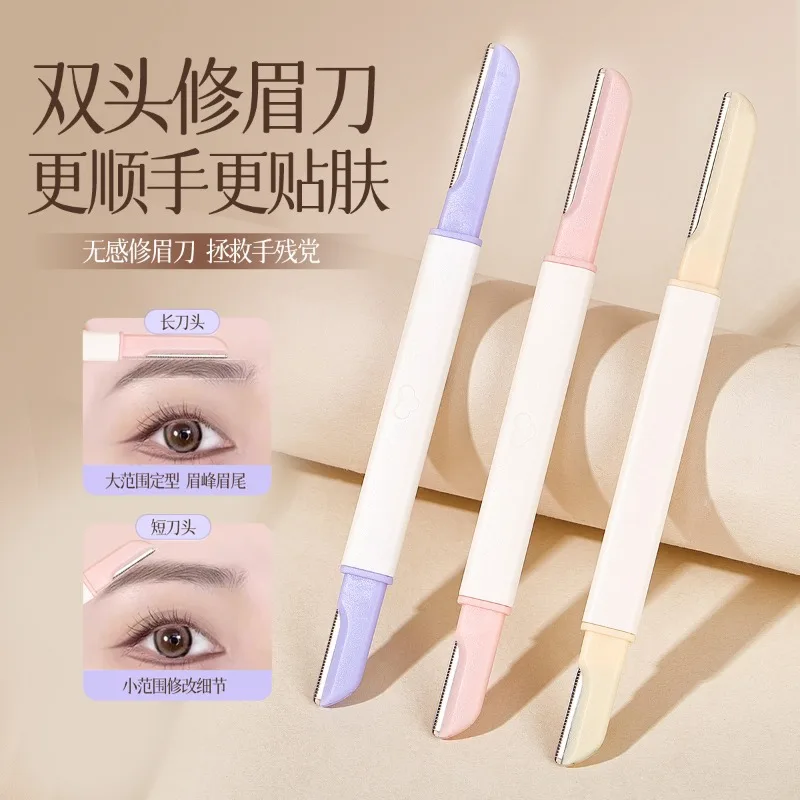 Tondeuse à sourcils à Double tête, rasoir à lame pour le visage, Portable, épilation des sourcils, sécurité, coupe des sourcils, outils de maquillage
