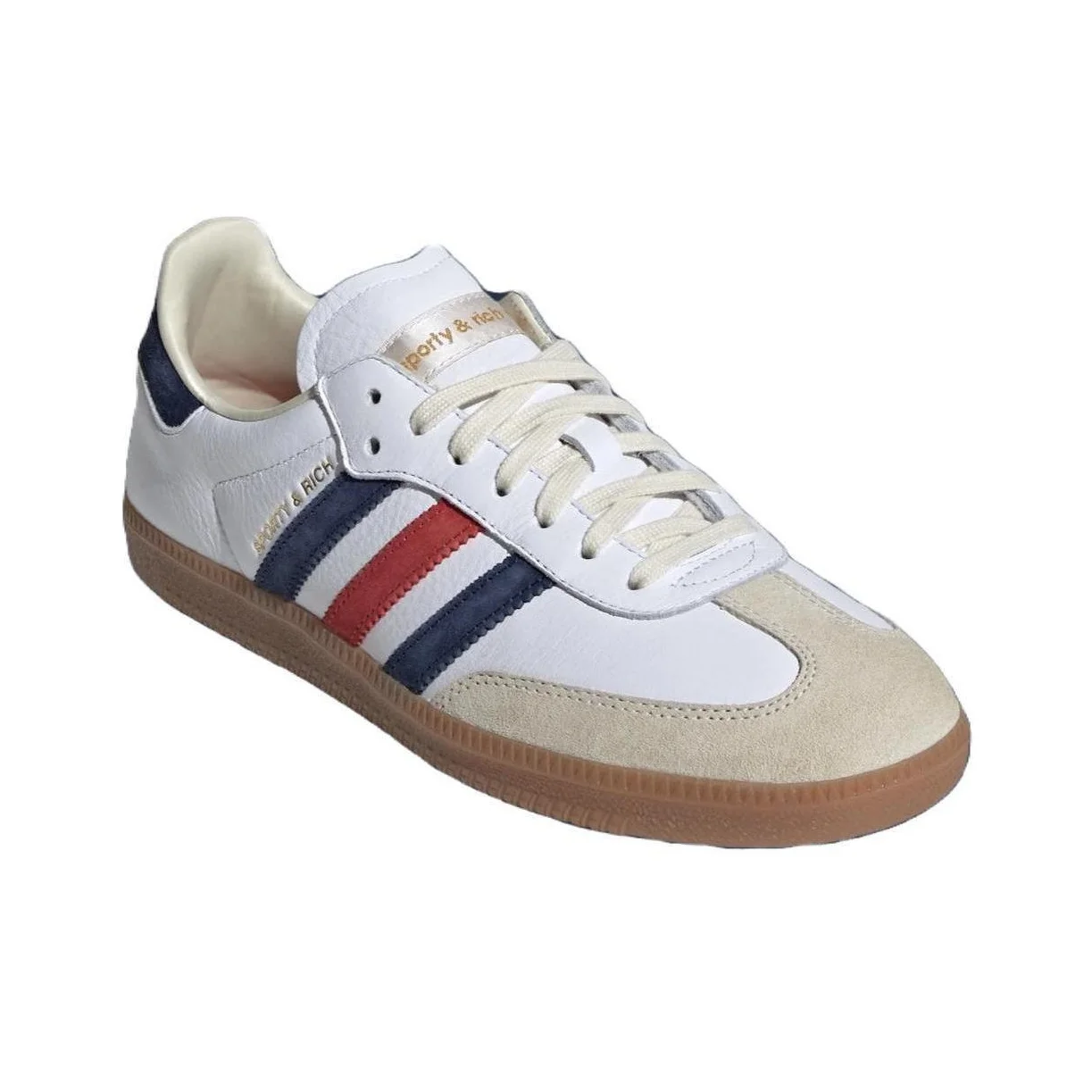 Adidas Originals x SPORTY & RICH SAMBA OG Low top Skateboard Shoes Unisex White Blue Red IH8338