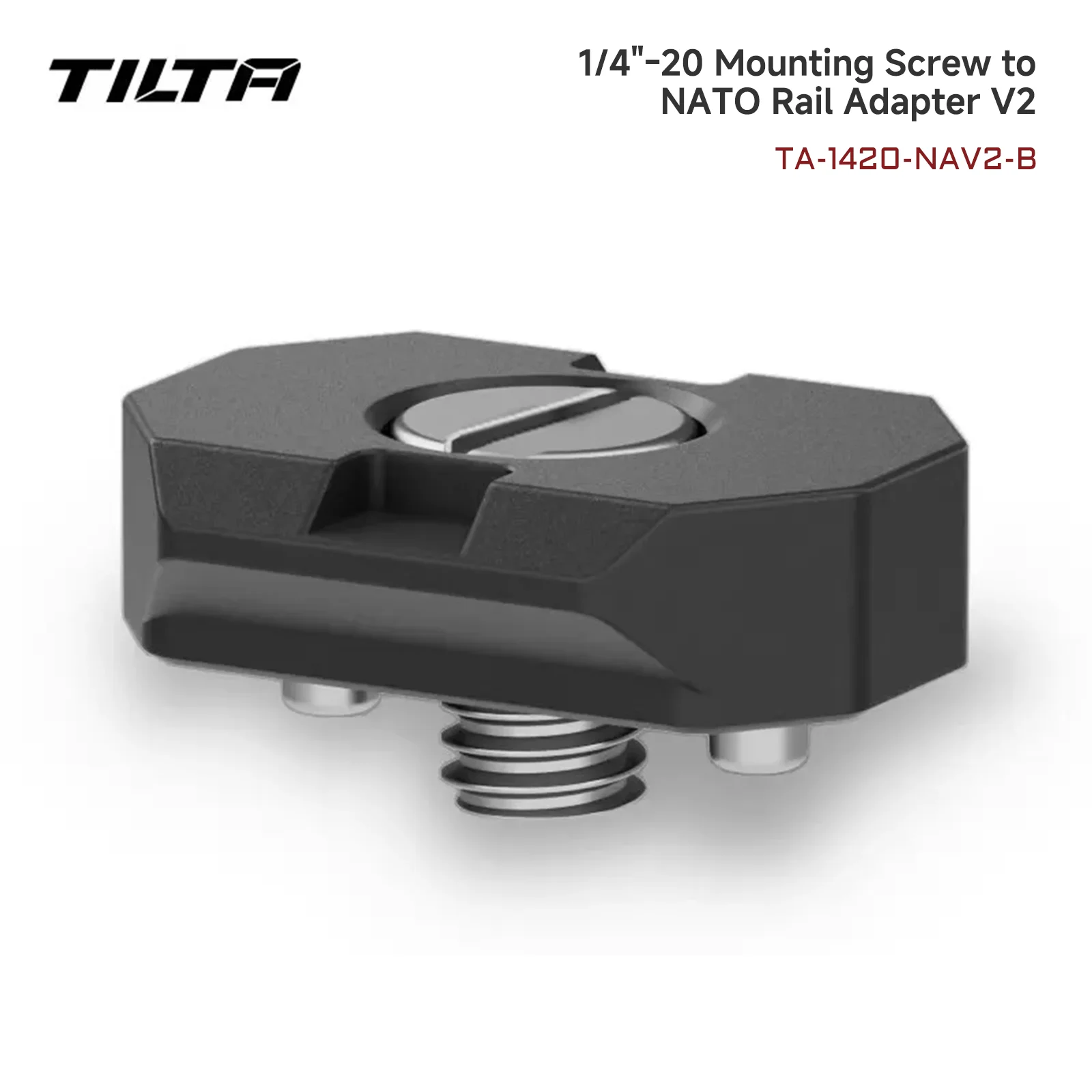 TILTA NATO Rails Adapter Accessoires TA-1420-NAV2-B 1/4"-20 Montageschroef naar NATO Rail Adapter