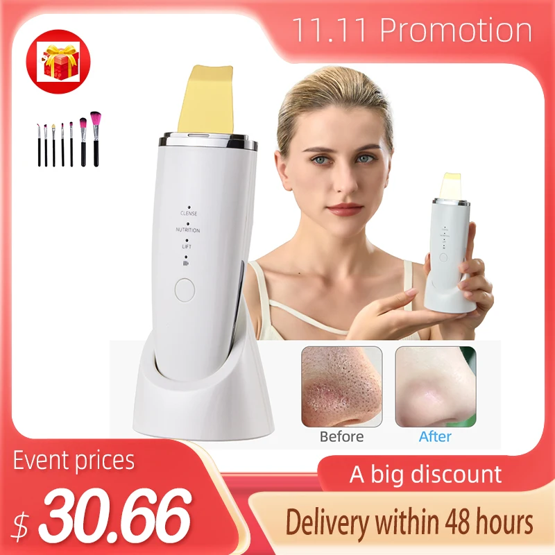 

Skin Scrubber Ultrasonic Deep Face Cleaning Machine Peeling Shovel Facial Pore Cleaner Face Skin Scrubber Lift Machine lesen USB