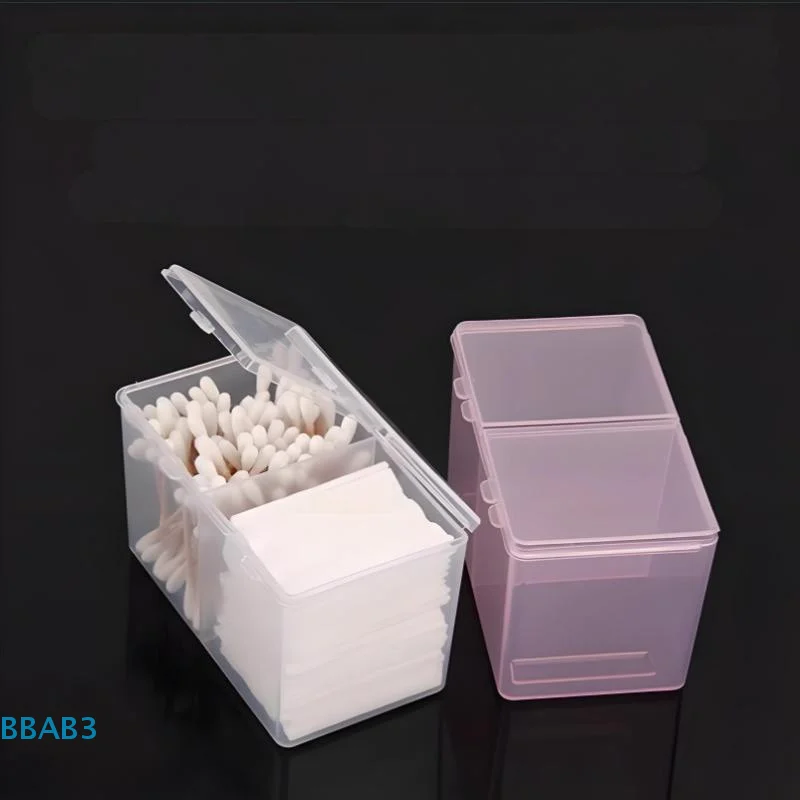 【B】1 قطعة-صندوق تخزين محمول ملحقات الأظافر مناديل وسادات قطنية وقضبان حاوية منظم أدوات تزيين الأظافر