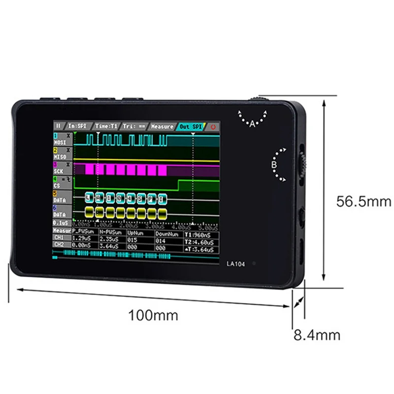 LA104 محلل المنطق الرقمي 2.8 بوصة شاشة 4 قنوات راسم الذبذبات SPI IIC UART قابل للبرمجة 100 متر Sa/S معدل أخذ العينات القصوى-N33R #3