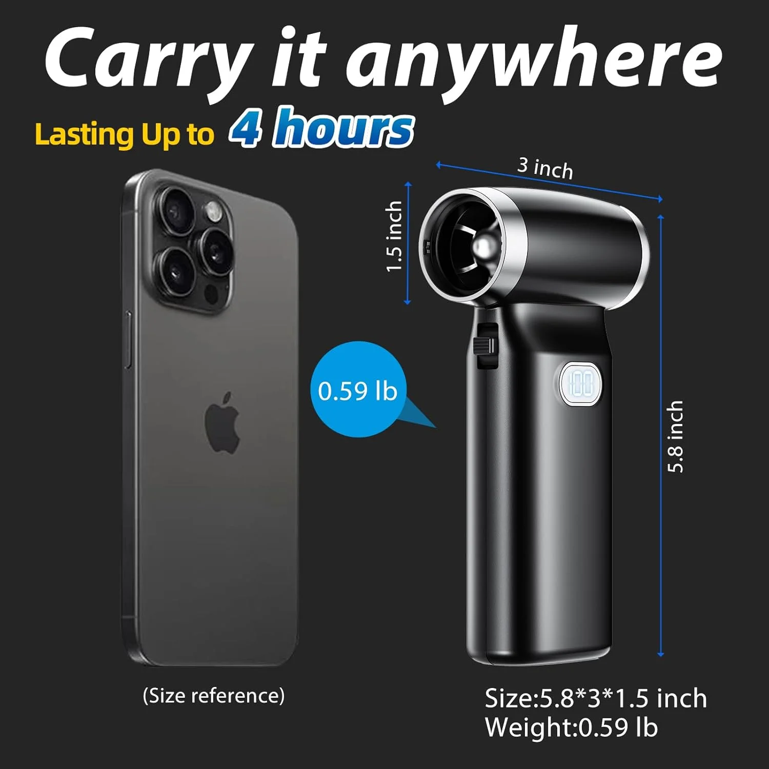 Ventilador eléctrico para plumero de aire 110000 RPM PC Duster teclado Mini Turbo ventilador secador de coche recargable para limpieza de coche