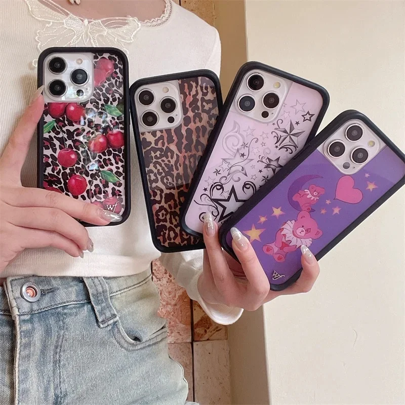 

Wildflower 3D Leopard Cherry Lee Simmons Phone Case for iPhone 16 15 14 13 12 17 Pro Max Plus Air WF Meow Star Tattoo Cover﻿﻿