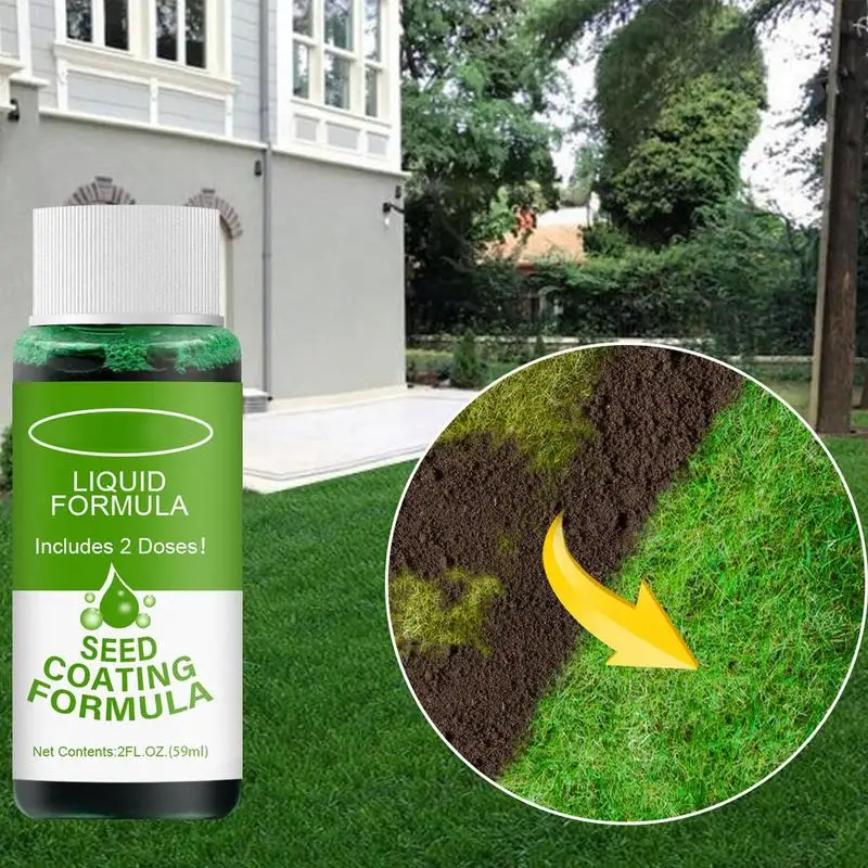 

59ml Green Grass Lawn Spray Household Seeding System Liquid Spray Green Grass Dry Spots Repair Spray for Gardens Lawns Farms