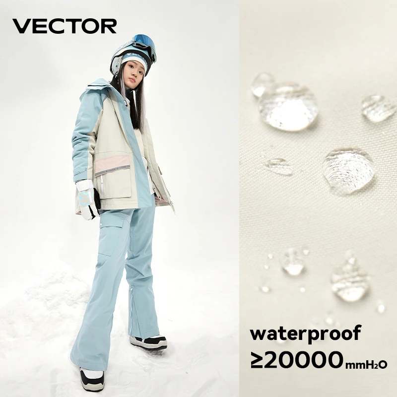 VECTOR Ski Suit Set Women Man Winter Women Jackets and Pants Warm Waterproof Women Jackets Pants Outdoor Ski Bike Camping 2023