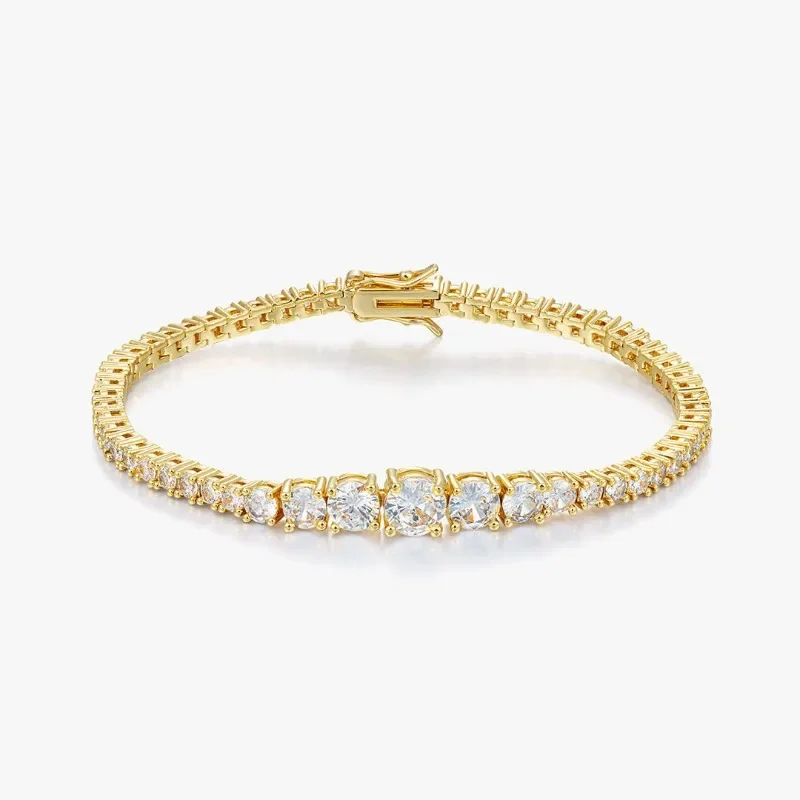 D color moissanite 3-7mm gradual change tennis tennis chain Internet celebrity hot fashion bracelet
