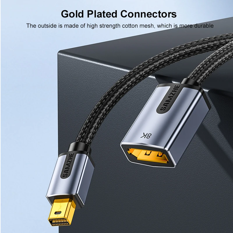 SAMZHE Mini DP zu DP Buchsenkonverter Mini Displayport zu DP Kabel 8K TV-Projektor für Apple MacBook Pro – Detail 9