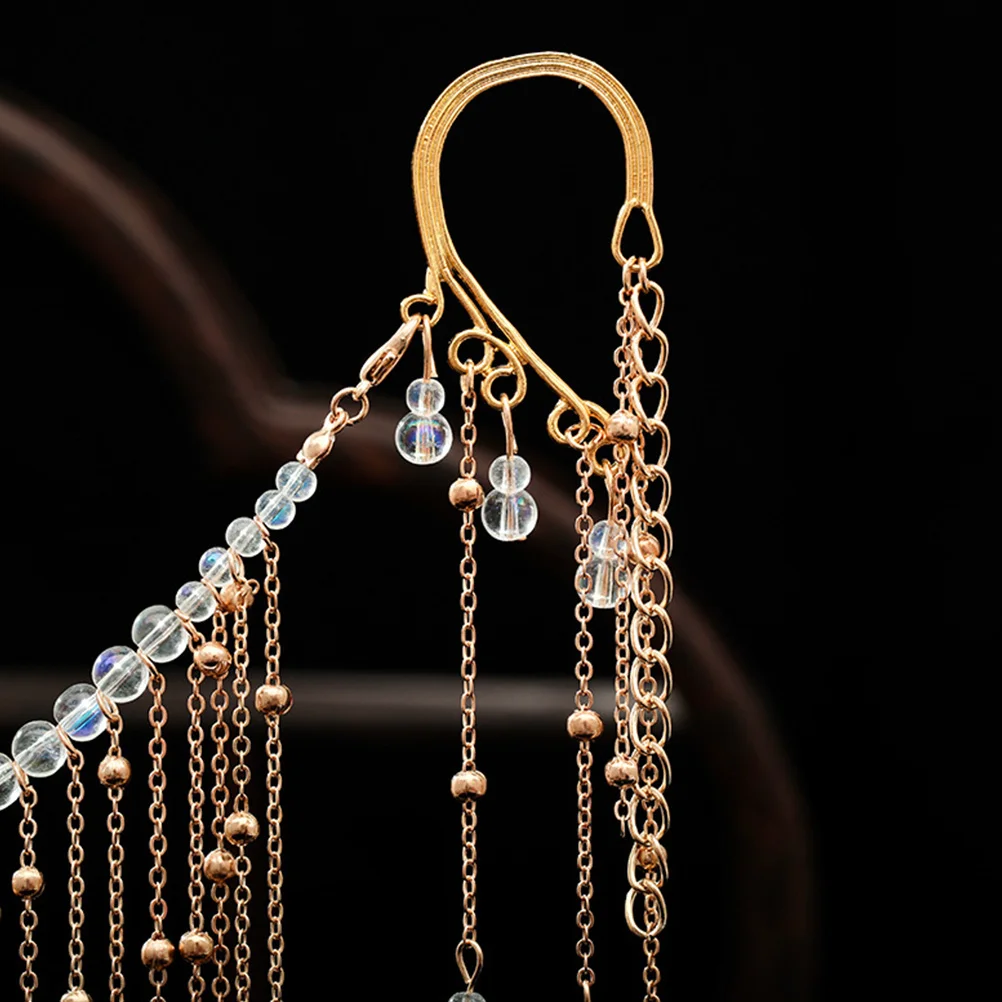 

1 шт. сетчатый головной убор золотисто-фиолетовый креативный головной убор в стиле ретро для леди, фестиваля, вечеринки, одежды Хан, головной убор, украшения с кисточками