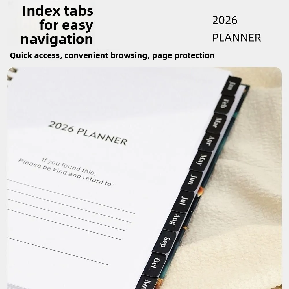 English 2026 Schedule Planner Notepad 12 Months Efficiency To-do List Notebook Portable Simple Office Work Planner Business
