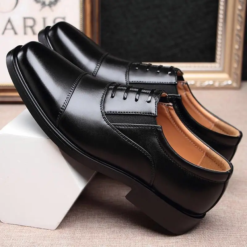 New Style Formal Three-joint Leather Shoes, Business Casual Leather Shoes, Breathable Non-slip Shoes, Three-joint Men's Shoes