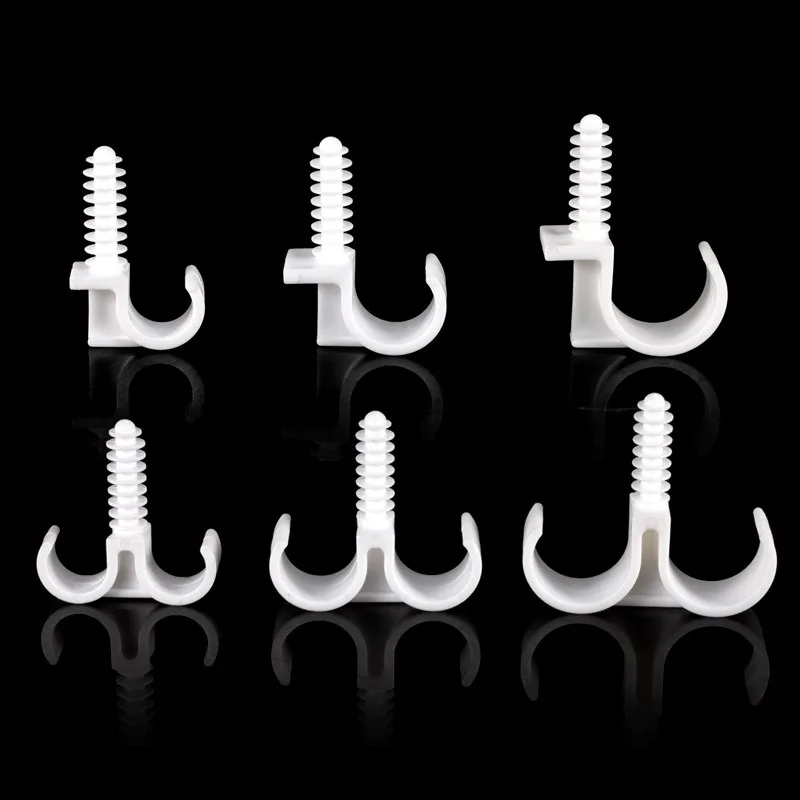 20 piezas 16/20mm tubo simple y doble cuerno de oveja hebilla en forma de U tornillo decoración de pared fijación piscina planta crecimiento familia