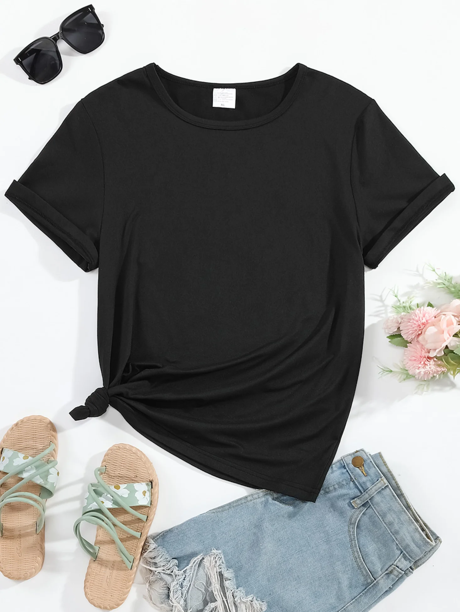 

2024 Summer New Fashionable Simple Loose Short Sleeve Top Daily Leisure Outdoor Sports T-shirt