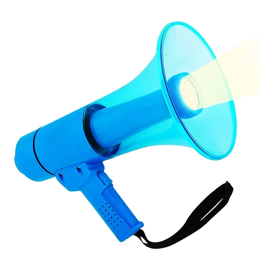 

5Core Megaphone Speaker Waterproof 50W Bull Horn Battery Power Cheer Megafono 800 Yards Range Loudspeaker W LED Light Siren Erg