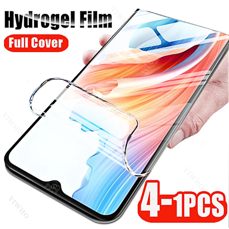 4-1 Pcs Hydrogel Film for Oppo A59 A79 A98 5g A78 A58 A38 A18 4g Screen Protector for Oppo Reno 10 Pro Plus Full Cover Soft Film