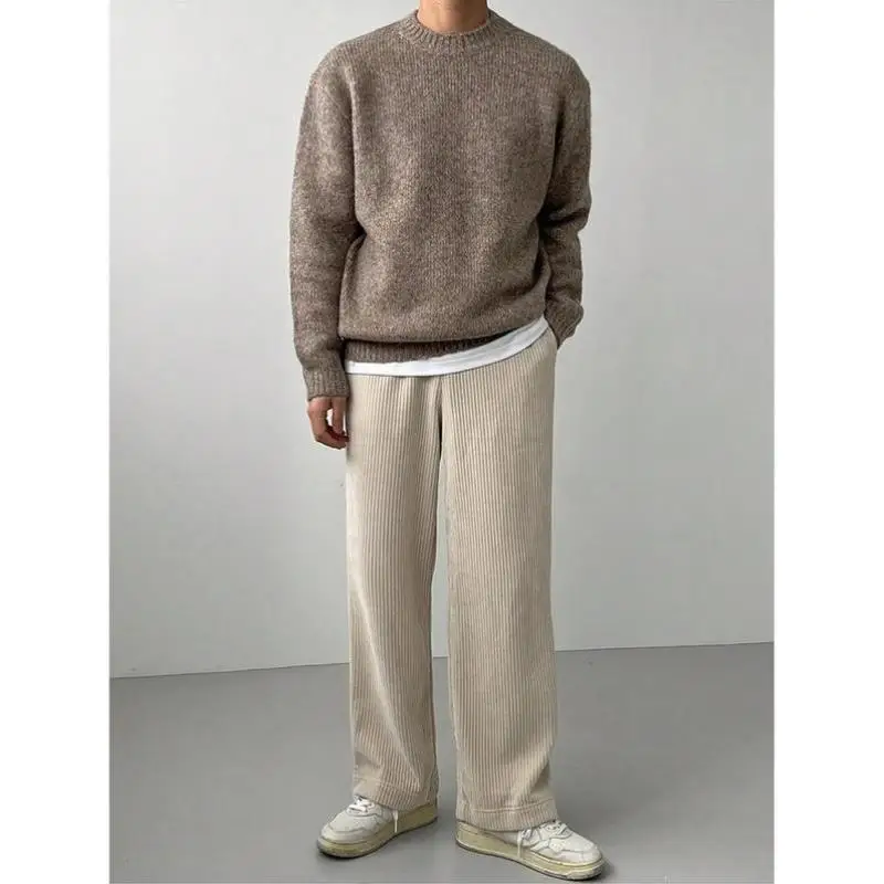 

Men's Knitted Sweater Knwear New Sle Collar Nine Sve Length Coolmax Fiber Ciwalk Suitable Mid-aged And ly