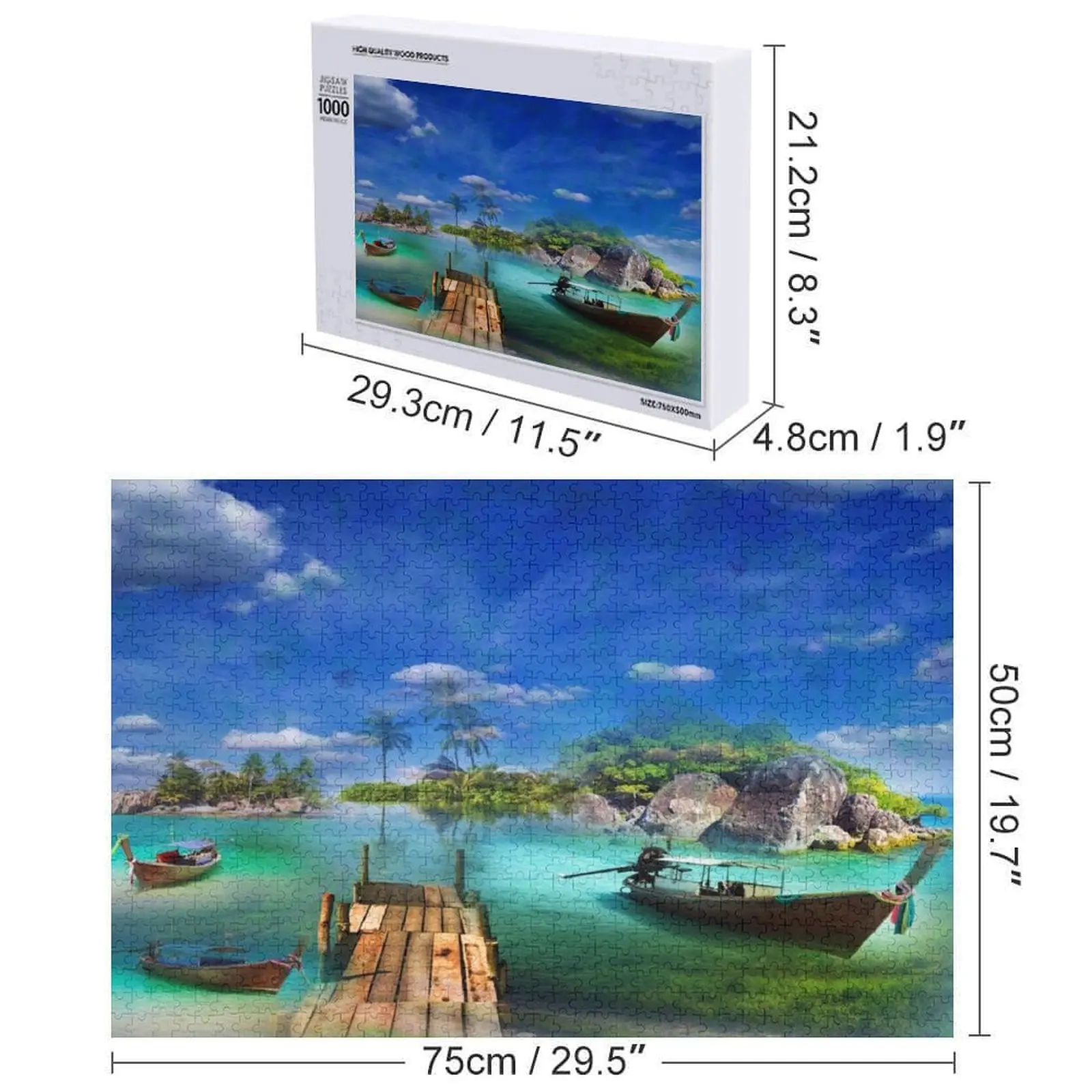 Rompecabezas de Island of Boats, regalo personalizado, rompecabezas de animales de madera casados