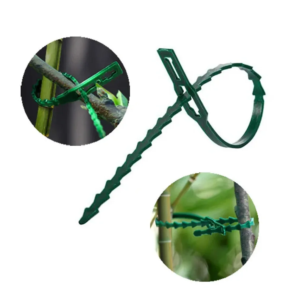 

100pcs Adjustable Plastic Plant Cable Ties Reusable Cable Ties for Garden Tree Climbing Support Plant Vine Tomato Stem Clip