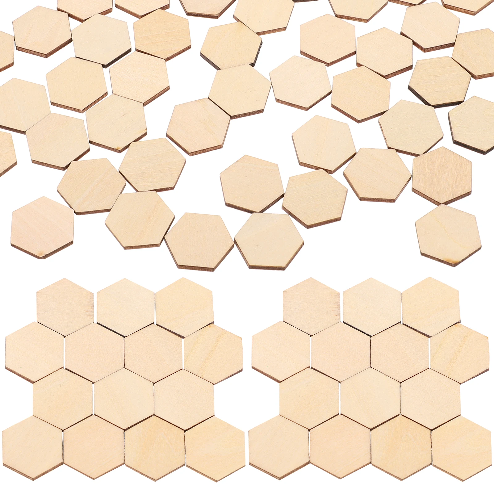 

100pc 22.5Mm Wooden Shapes Ornaments Beech Wood Diy Crafts For Wedding Birthday Christmas Decorations Handmade Hanging Pieces