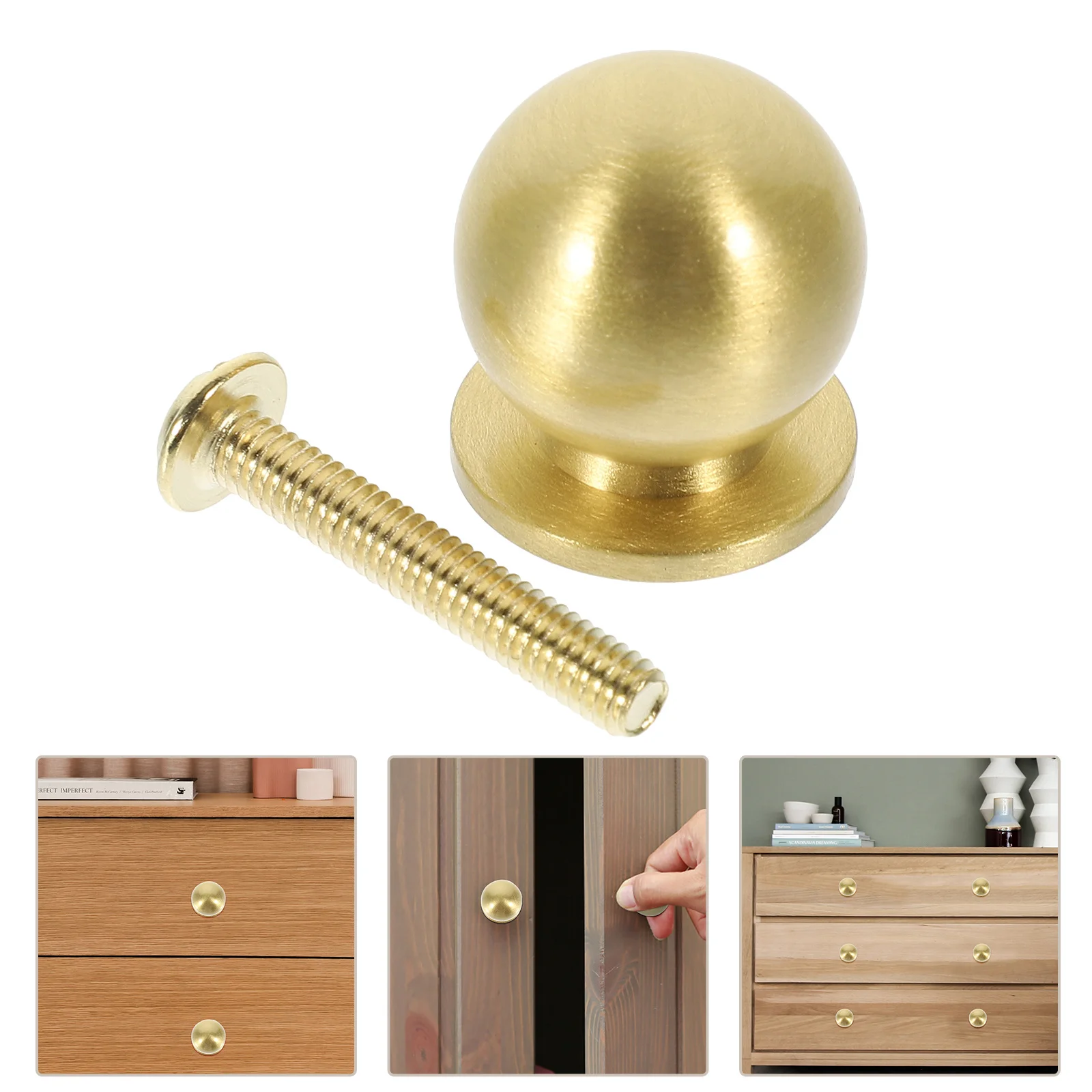 

4 Pcs Brass Handle Drawer Knobs Decorative Cabinet Dresser Hardware Handles Cupboard Copper for Cabinets Kitchen Furniture