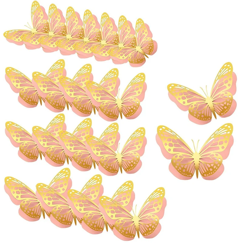 20Piece 3D Butterfly Party Decoration 2 Giant Paper Butterfly Stickers Big Butterfly Wall Decorations Set ,3 Size-New