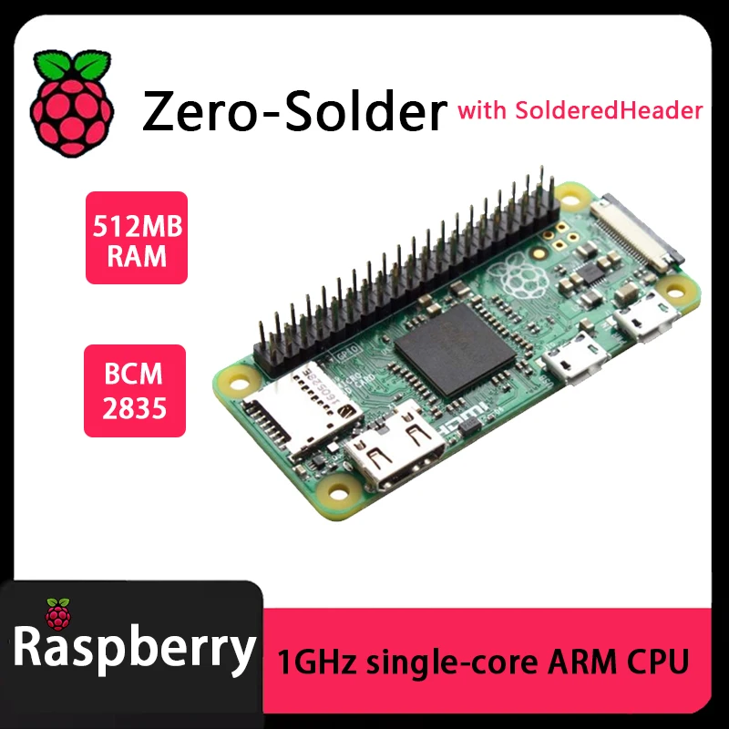 Official Original Raspberry Pi ZERO-Solder with SolderedHeader