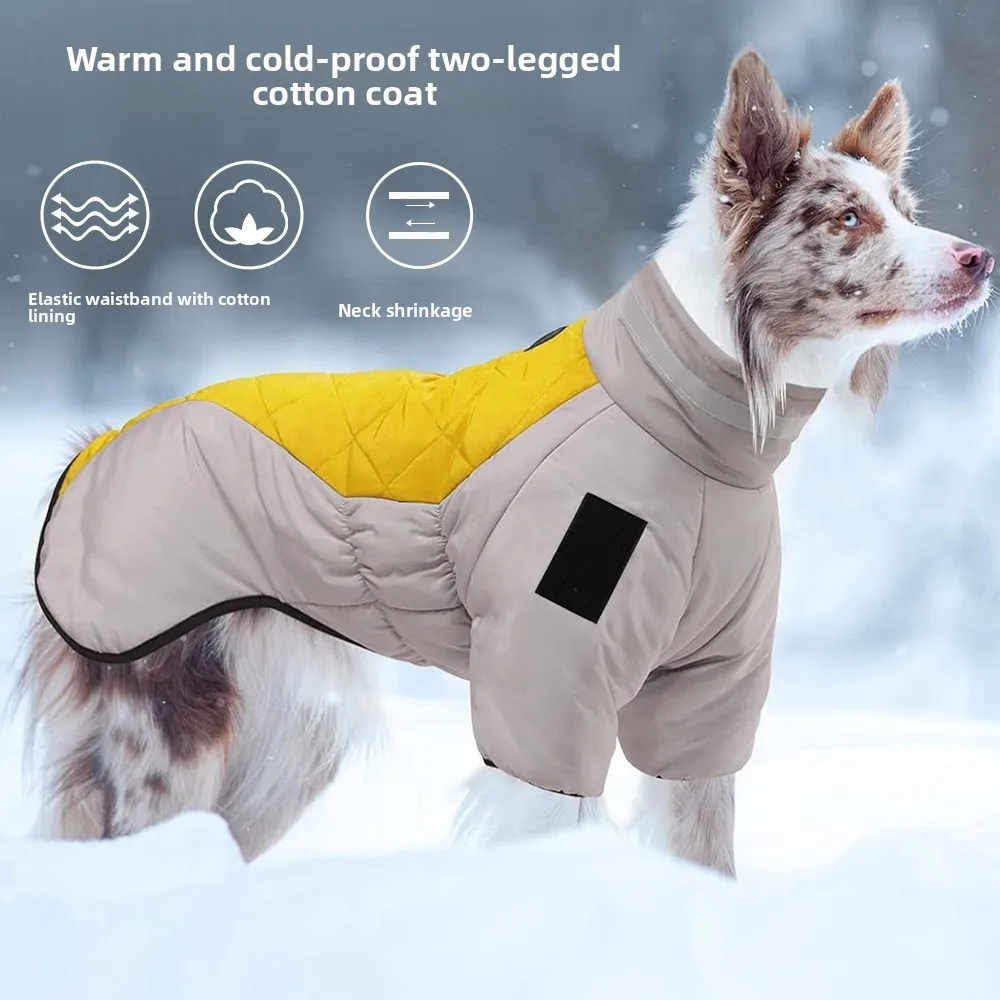 

Warm Reflective Dog Jacket, Thicken Padded Winter Coat with Legs for Medium Large Breeds
