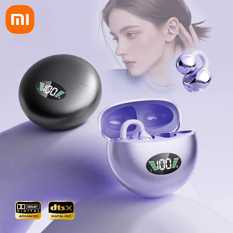 Xiaomi Mijia 오픈 이어 클립 이어 버드 ENC 무선 Bluetooth5.4 헤드폰 Android IOS 용 마이크가있는 소음 차단 이어폰