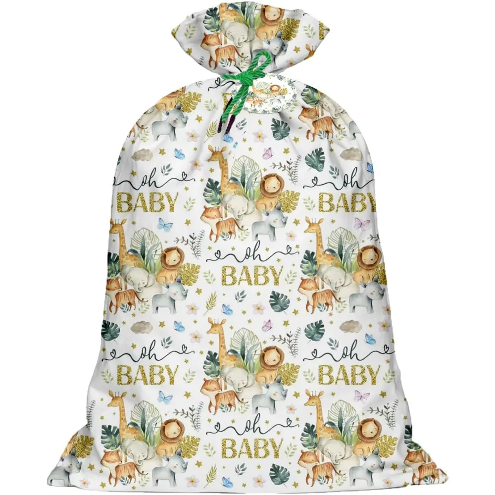 

Extra Large Animal Gift Bags Baby Shower 56x 36Jumbo Plastic Gift Bags Safari Jungle Animals Design With Baby Girls Boys