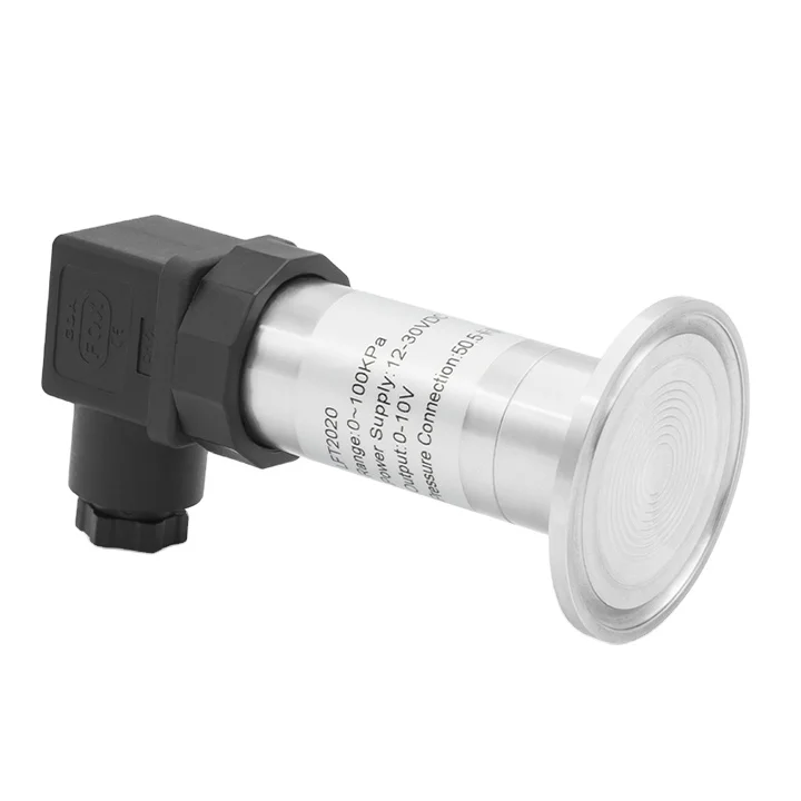 Clamp Type Anti-blocking Flush Diaphragm Pressure Transmitter Sensor Silicon Flat Film Sanitary Pressure Transducer Sensor