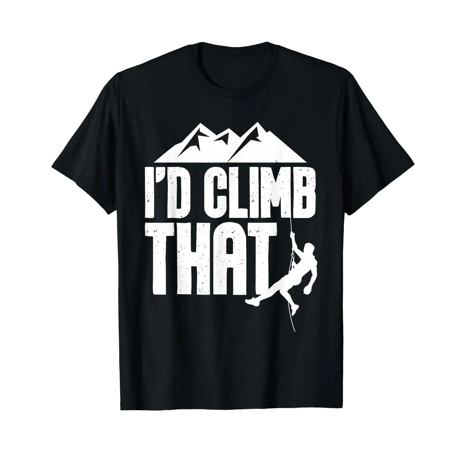 I'd Climb That Rock Climbing Climber Bouldering Mountain T Shirt vintage Washed Top For Everyday Wear homme Soft streetwear