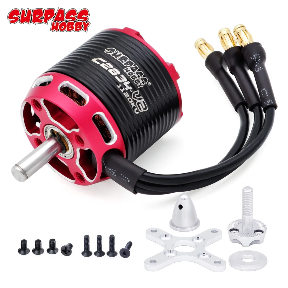 Surpass Hobby C2822 C2826 C2830 C2834 C2838 V2 2-3S 2-4S 14-pole Outrunner Brushless Motor For Fixed-wing Aircraft Airplane